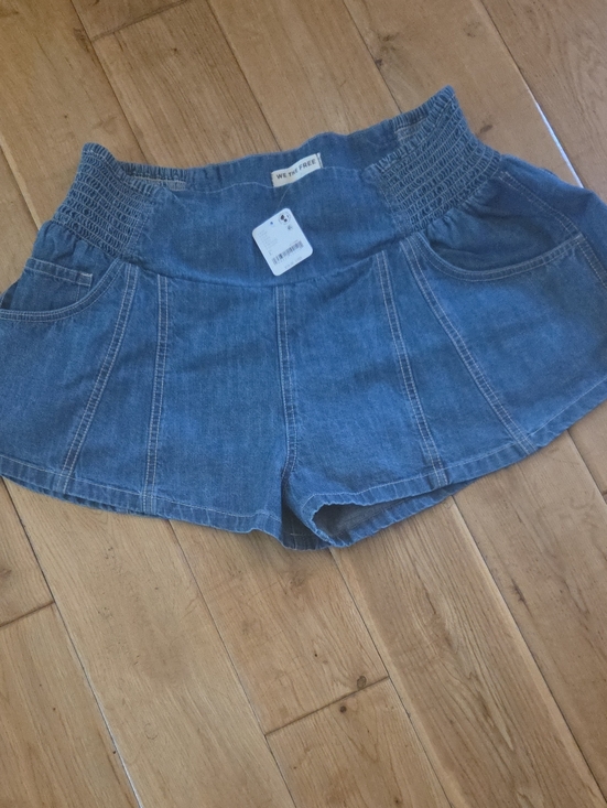 We The Free Pants - We The Free Indigo Denim Smocked Waist Shortalls. New With tags